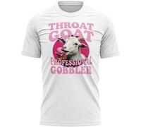 Funny Stag Do T Shirt for Men Throat Goat Gobbler Ice Cream Joke Gift for Him Bachelor Party Weekend Holiday Groom to Be, M, White
