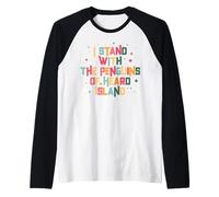 Funny Stand With the Penguins of Heard Island Political Meme Raglan Baseball Tee