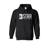 Funny Star Laboratories T Shirt Top The Flash S.T.A.R. Labs Printed Hooded Sweatshirt Black