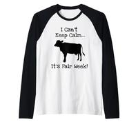 Funny State County Fair Livestock Show Farm Animal Cow Calf Raglan Baseball Tee