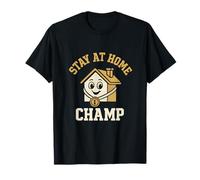 Funny Stay at Home Champ Meme Trophy Doodle T-Shirt