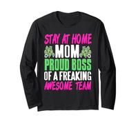Funny Stay at Home Mom Boss Proud of Awesome Family Team Long Sleeve T-Shirt