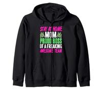 Funny Stay At Home Mom Boss Proud Of Awesome Family Team Zip Hoodie