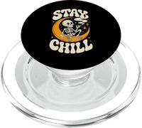 Funny Stay Chill Skeleton Smoker Laid Back Style PopSockets PopGrip for MagSafe