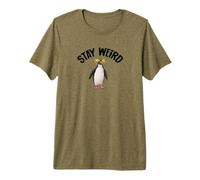 Funny Stay Weird Macaroni Penguin Lover Premium T-Shirt