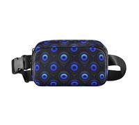 Funny Steam Train Bronze Water Resistant Crossbody Bag Waist Packs with Adjustable Strap for Cycling Hiking Gym, Evil Eye Circle White Obsidian, One Size