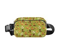 Funny Steam Train Bronze Water Resistant Crossbody Bag Waist Packs with Adjustable Strap for Cycling Hiking Gym, Western Boots Design Boho Scotland, One Size