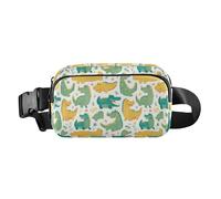 Funny Steam Train Bronze Water Resistant Crossbody Bag Waist Packs with Adjustable Strap for Cycling Hiking Gym, Cute Cartoon Crocodile Alligator, One Size
