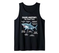 Funny STEM Great White Shark Anatomy Marine Biology Tank Top