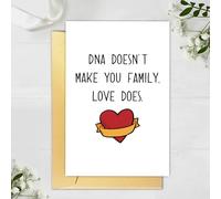 Funny Step Dad Father's Day Card, Stepdad Birthday Card from Stepdaughter Stepson, Fathers Day Cards Gifts for Stepdad, Bonus Dad Gifts, DNA Doesn't Make You Family, Love Does