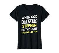 Funny Stephen Name Saying Value Graphic T-Shirt, Women, Black, L