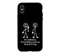 Funny Stick-Figure Inflation Cost Arm And A Leg Pun Humor Case for iPhone X/XS