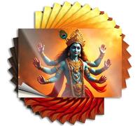 Funny Sticker A Multi-Armed Deity Adorned with Gold Jewelry Sticker 10Pcs Stickers for Car Funny Sticker(8X12CM)