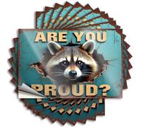Funny Sticker are You Proud? Raccoon Breaks Through. Stickers 10Pcs Garage Signs for Men Funny Adult Humor Stickers(12X18CM)