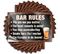 Funny Sticker Bar Rules: A Fun Twist On Drinking Etiquette Stickers 10Pcs Car Accessories Prank Stickers(12X18CM)