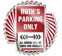 Funny Sticker Beer Accessories Easy Apply | Ruth's Parking Only Personalized Helmet Peel and Stick(6X9CM)