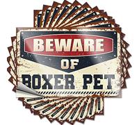 Funny Sticker Beware of Boxer Pet Funny Sticker 10 Pcs Toolbox Stickers and Decals Funny Car Decals(6X9CM)