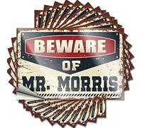 Funny Sticker Beware of Mr. Morris Funny Sticker 10 Pcs Prank Stickers Car Stickers(12X18CM)
