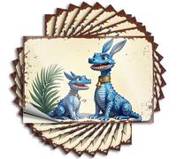Funny Sticker Blue Dragons with Intricate Patterns and Palm Leaf Stickers 10Pcs Funny Car Stickers Funny Car Decals(12X18CM)