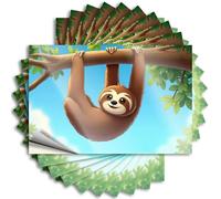 Funny Sticker Charming Sloth in The Jungle Stickers 10Pcs Car Accessories Prank Stickers(8X12CM)