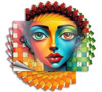 Funny Sticker Colorful Abstract Portrait: A Bold Artwork Stickers 10Pcs Funny Bumper Sticker Funny Bumper Sticker(6X9CM)
