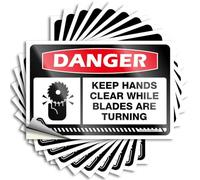 Funny Sticker Danger Keep Hands Clear While Blades are Turning Stickers 10Pcs Men Decor Car Stickers Funny(12X18CM)