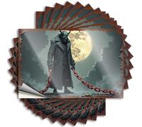 Funny Sticker Dark Moonlit Figure Holding Red Chain Stickers 10Pcs Big Sticker for Car Funny Hard Hat Stickers for Ad(12X18CM)