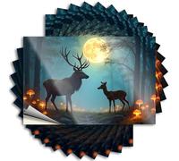 Funny Sticker Deer Under Glowing Mushrooms in A Moonlit Forest Sticker 10Pcs Stickers for Car Funny Sticker(8X12CM)
