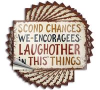 Funny Sticker Embrace Second Chances: Laughter in Everyday Things Stickers 10Pcs Big Sticker for Car Funny Hard Hat Stickers for Ad(6X9CM)