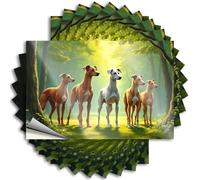 Funny Sticker Five Dogs Standing in A Forest. Stickers 10Pcs Garage Signs for Men Funny Adult Humor Stickers(8X12CM)
