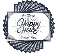 Funny Sticker It's Always Happy Hour Around Here Funny Sticker 10 Pcs Funny Man Cave Signs Funny Signs for Man Cave(6X9CM)