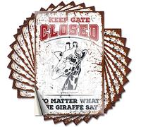 Funny Sticker Keep Gate Closed No Matter What The Giraffe Say Funny Sticker 10 Pcs Warning Stickers for Cars Funny Stickers for Cars(12X18CM)