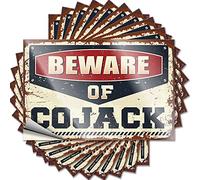 Funny Sticker Laptop Scratch Resistant Decals, High Matte Print for Phone Case Things | Bedroom Decorations Uv Proof Pack Beware of Cojack(12X18CM)