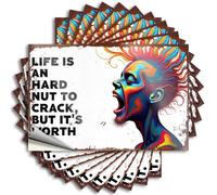 Funny Sticker Life's Challenges: A Colorful Celebration of Determination Stickers 10Pcs Big Sticker for Car Funny Hard Hat Stickers for Ad(6X9CM)