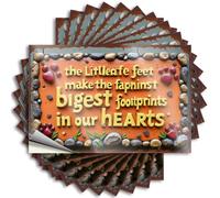 Funny Sticker Little Feet Leave The Biggest Footprints in Our Hearts Stickers 10Pcs Window Stickers for Car Stickers for Cars(8X12CM)