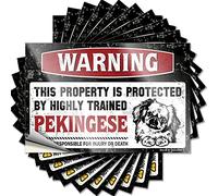 Funny Sticker Love, Indoor Garage Warning This Property is Protected By A Highly Trained Pekingese | Funky(6X9CM)