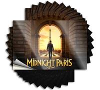 Funny Sticker Midnight in Paris: A Man's Journey Through Time Stickers 10Pcs Decor for Man Cave Prank Stickers for Adults(8X12CM)