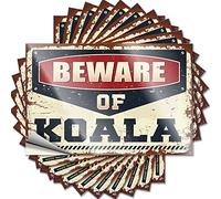 Funny Sticker Mini, Boys Cover Beware of Koala | Home(8X12CM)