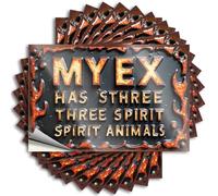 Funny Sticker Myex'S Three Spirit Animals: A Mystical Revelation Stickers 10Pcs Warning Signs for Bedroom Funny Bumper Stickers Fo(6X9CM)