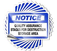 Funny Sticker Notice Quality Assurance Stages for Destruction Storage Area Stickers 10 Pcs Car Stickers Decal Stickers for Cars(6X9CM)