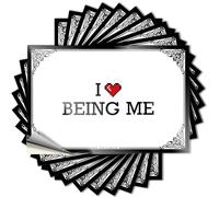 Funny Sticker Pool Decor Waterproof Vinyl Sticker | I Love Being Me Tiny Window for Winter DIY Projects(6X9CM)