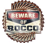 Funny Sticker Room Decore Waterproof Vinyl Sticker | Beware of Rocco Summer Bumper for Man DIY Projects(6X9CM)