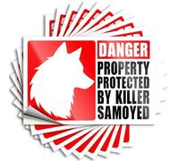 Funny Sticker Samoyed Security: The Furry Guardian Stickers 10Pcs Funny Bumper Sticker Funny Bumper Sticker(6X9CM)