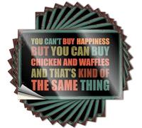 Funny Sticker You Can't Buy Happiness But Can Chicken and Waffles Stickers Inappropriate Stickers Sticker for Car(8X12CM)