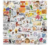 Funny Stickers for Adults & Teens - 100 Pcs Waterproof Vinyl Meme Stickers with Dark Humor Quotes | Animal Saying Stickers for Water Bottle, Laptop, Phone Case, Cup, Guitar | No-Residue Removable
