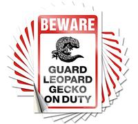 Funny Stickers for Cars Beware! Guard Leopard Gecko On Duty Funny Sticker 10 Pcs Funny Sign Decor Bumper Stickers(8X12CM)