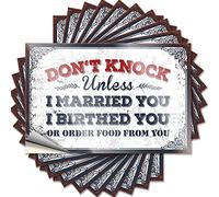 Funny Stickers for Cars Don't Knock Unless I Married You Funny Sticker 10 Pcs Small Sign Hardhat Stickers and Decals(8X12CM)