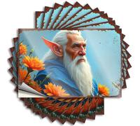 Funny Stickers for Cars Elven Wizard Amidst The Blossoming Flowers Stickers 10Pcs Window Stickers for Car Bumper Sticker(8X12CM)