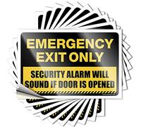 Funny Stickers for Cars Emergency Exit Only Sign, Security Alarm Will Sound If Door Opened Funny Sticker 10 Pcs Small Sign Hardhat Stickers and Decals(8X12CM)