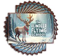 Funny Stickers for Cars Learn to Fly: Enroll in The Reindeer Flying School! Stickers 10Pcs Toolbox Stickers and Decals Car Stickers Funny(8X12CM)